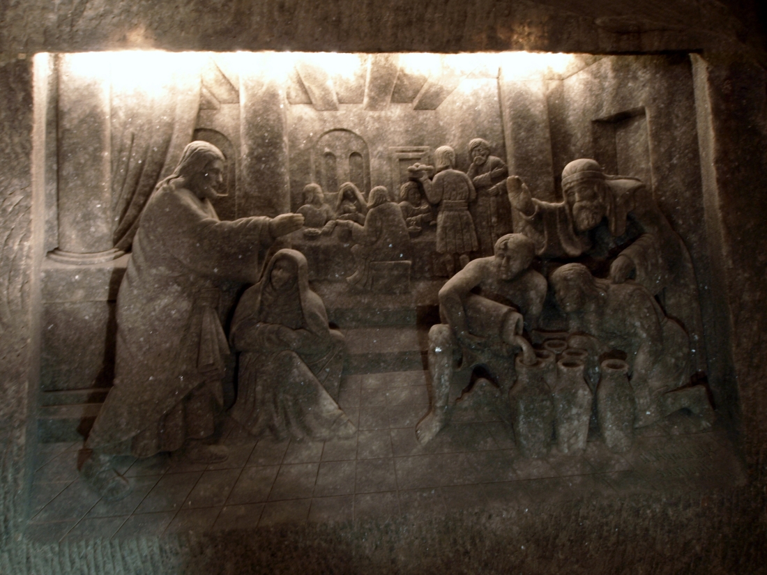 Visite de la mine de sel « Wieliczka », chapelle de sel dédiée à Sainte Kinga de Pologne